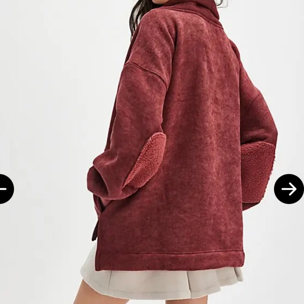 Free People Mia Henley Marsala Heavy Sweatshirt Sz XS Oversized Outdoors NWT - Picture 3 of 16